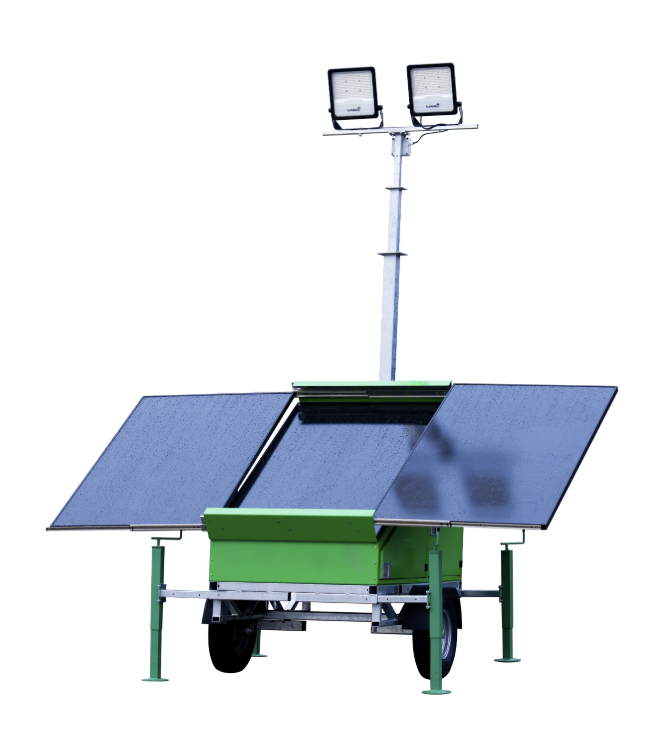 A site lighting tower provided by way of Evermore Electrical Ltd.